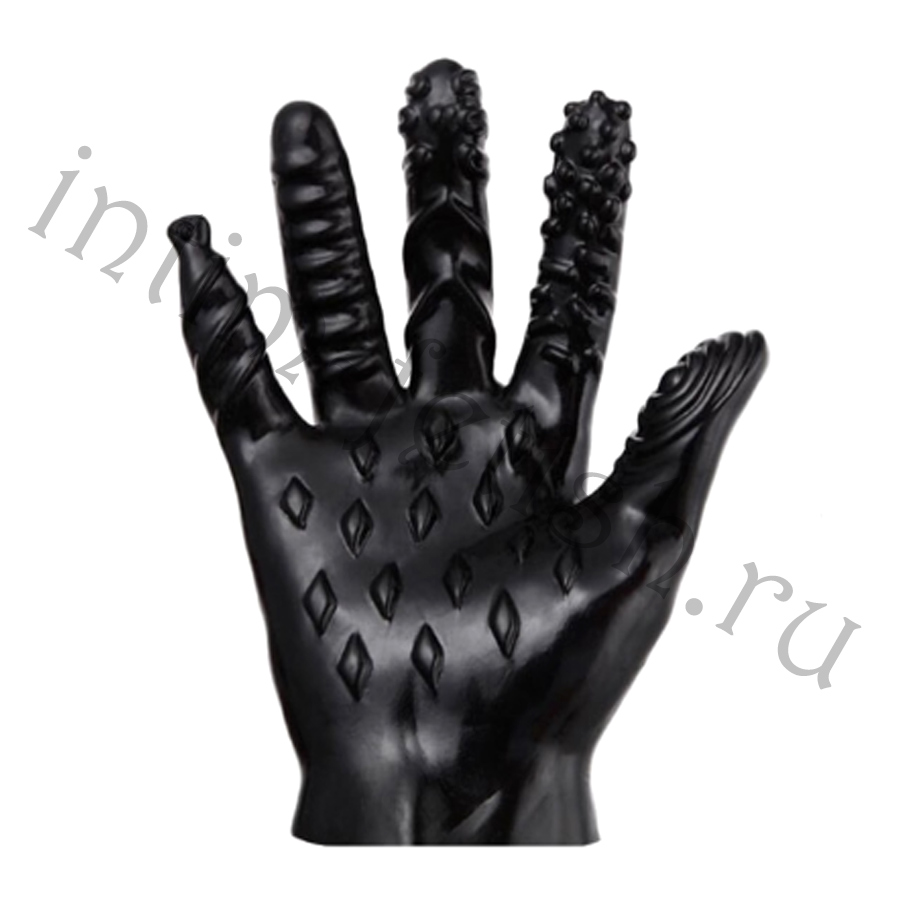 Черные латексные перчатки для фистинга Fisting Gloves