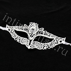 Кружевная маска в венецианском стиле, белая 09-0030
