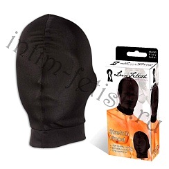 Черная глухая маска на голову Lux Fetish
