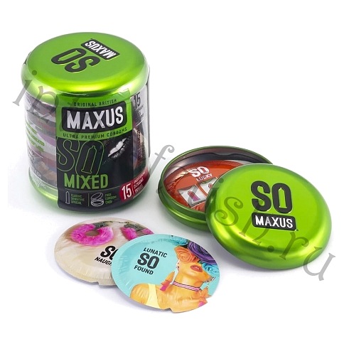 Презервативы MAXUS Mixed 15шт. в железном кейсе