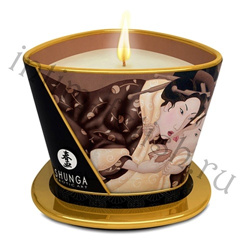 Массажная свеча пьянящий шоколад Shunga Massage Candle, 170мл.