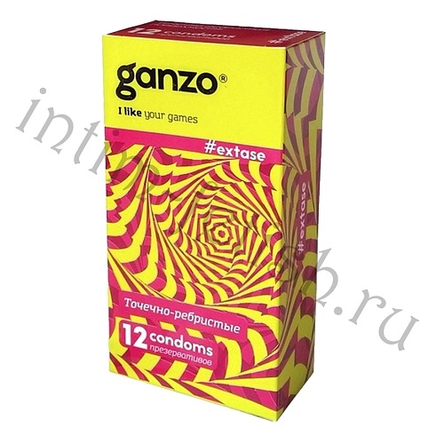 Презервативы Ganzo Extase, точечно-ребристые 12шт.