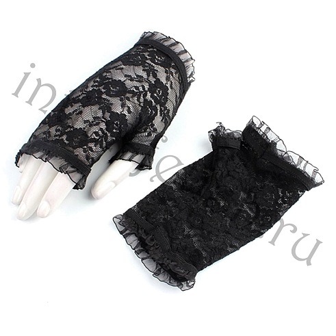 Кружевные перчатки, черные